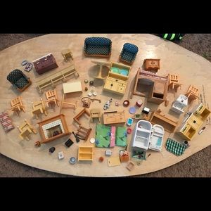 Calico critters, school, house, ice cream truck